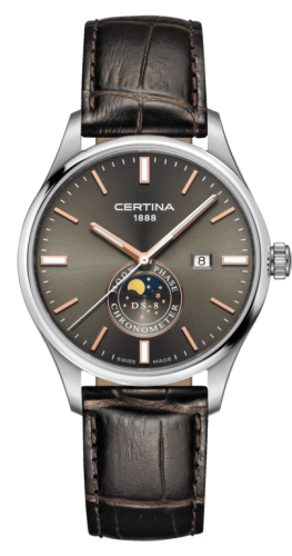 Certina DS-8 Moon Phase Stainless Steel / Anthracite / Strap